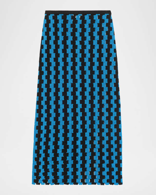Marshall Metallic Open-Knit Maxi Skirt